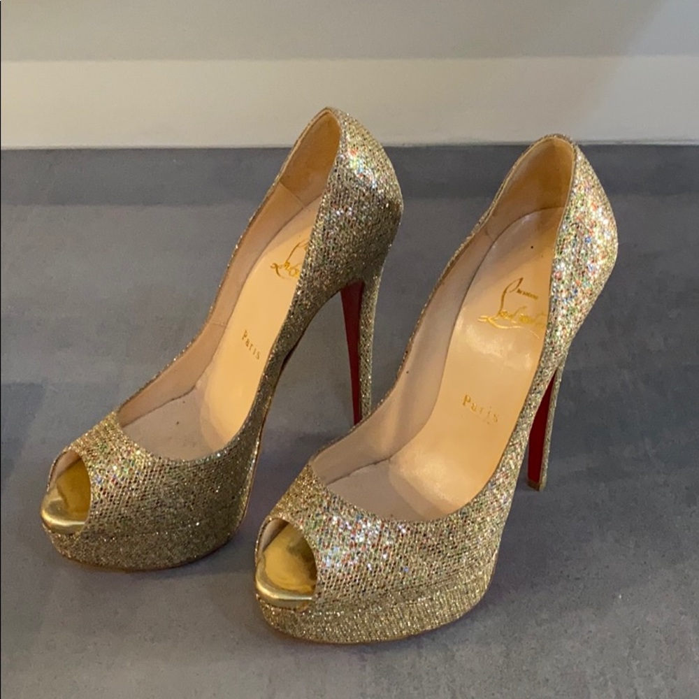 Christian Louboutin Lady Peep Glitter York